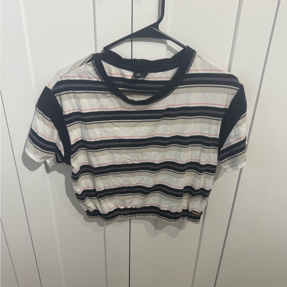Striped Black and White Crop Top volcom brand